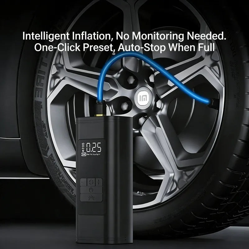 Portable 12V Car Tire Inflator ABS Material LED Display Tire Pressure Monitor