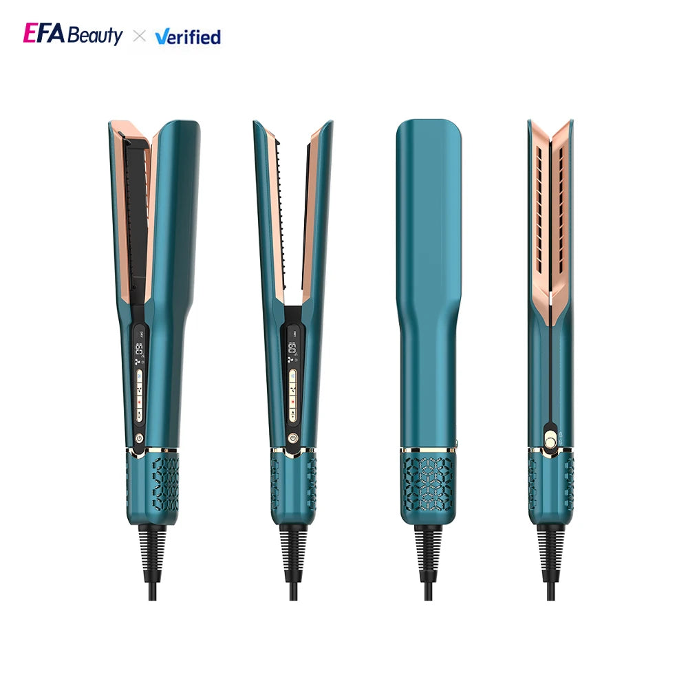 Professional Steam Hair Straightener with Ceramic Brush