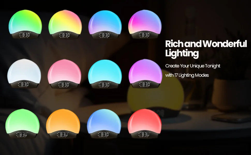 Smart Wake Up Light Sunrise Alarm Clock for Kids Adults Bedroom With Sunrise Simulation