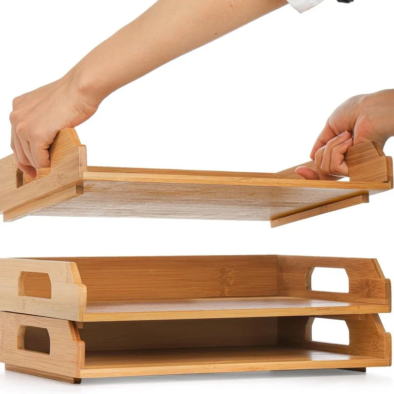 Handmade 3-Tier Bamboo Wood Modern Multi-Purpose Creative Detachable Desk & Home Office