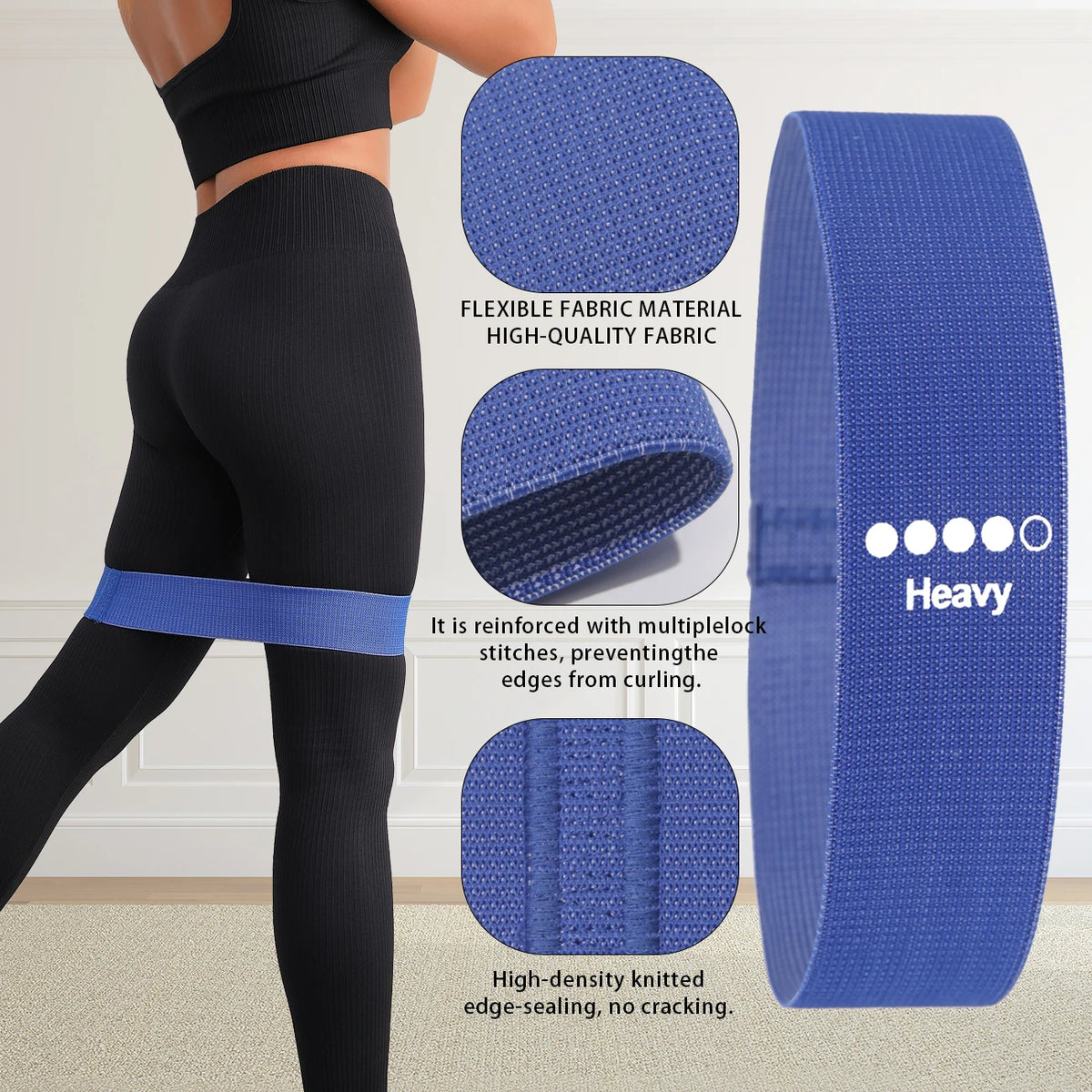 5 Fabric Resistance Bands Set for Workouts Glutes Booty Legs Hips Training Non Slip Mini