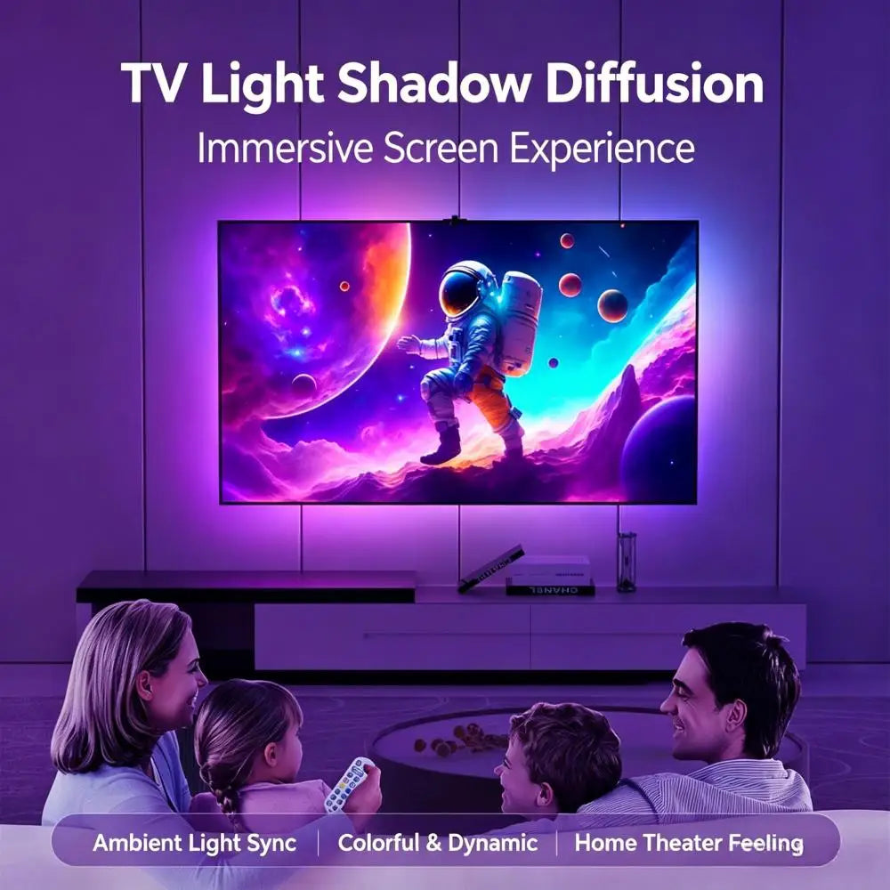 USB TV Screen-Sync Ambient Light With RGB LED Strip Intelligent Dynamic Flowing Hues