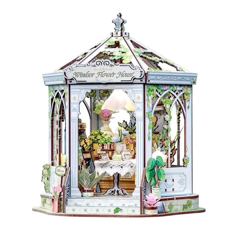 Top Gift DIY Book Nook 3D Wooden Puzzle Miniature House DIY Craft Kit Assembled Wooden Toy