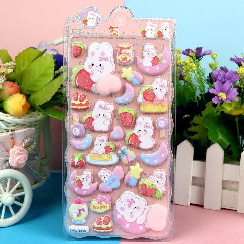 Cute Cartoon Animal Phone Decals, Squishy Adhesive Stickers