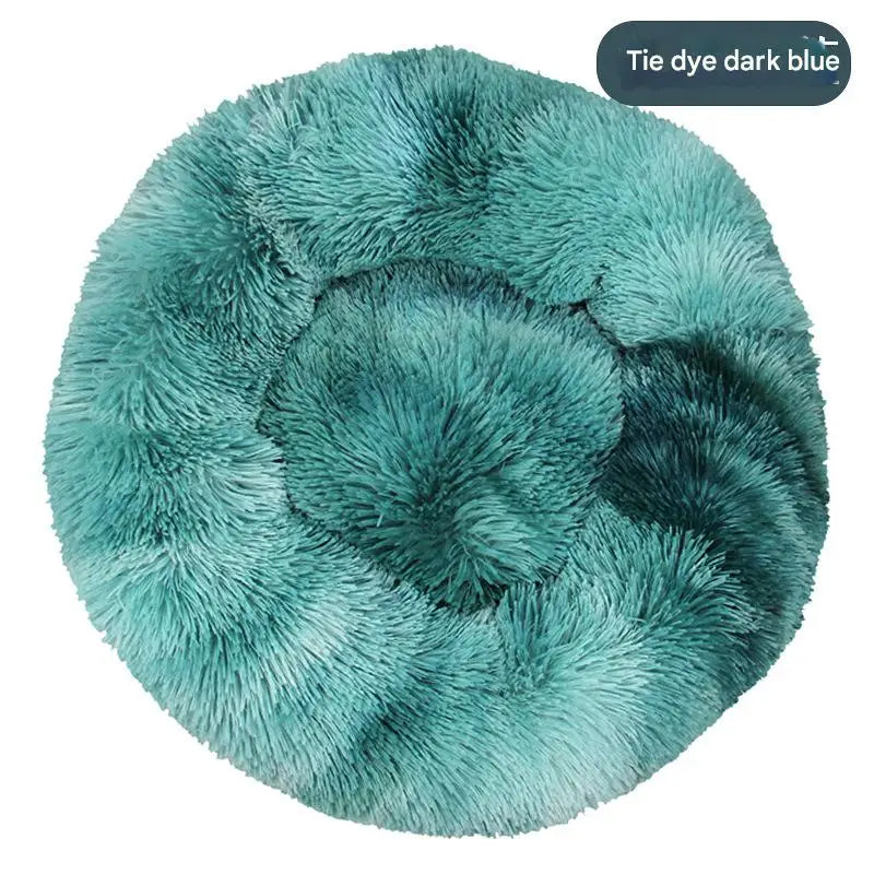 Luxury Fluffy Cushion Plush Soft Donut Dog Bed Accessories Washable Calming Sofa Camas