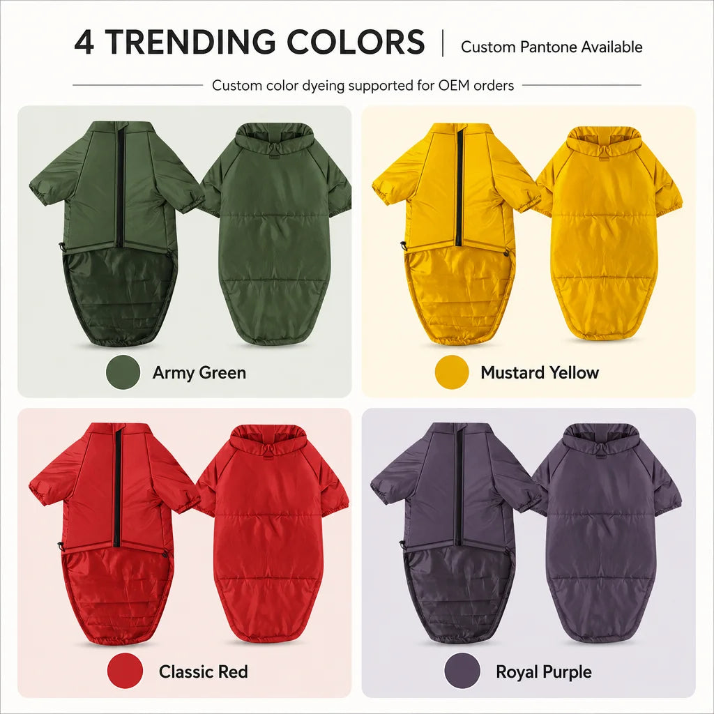 Comfortable Traditional Weatherproof Reversible Dog Jacket Reflective Safety Strips