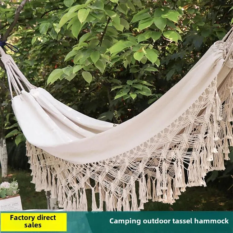 Single or Double Tassel Hammock with Swing Feature Indoor or Outdoor Use Made of Cotton