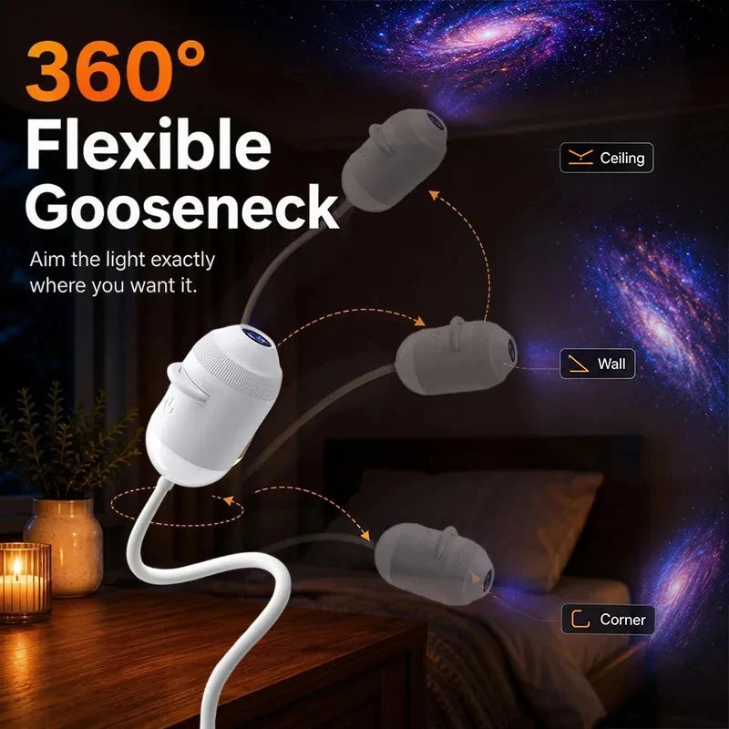 6 Projection Films Galaxy Star Projector Night Light ABS Material USB Powered Adjustable