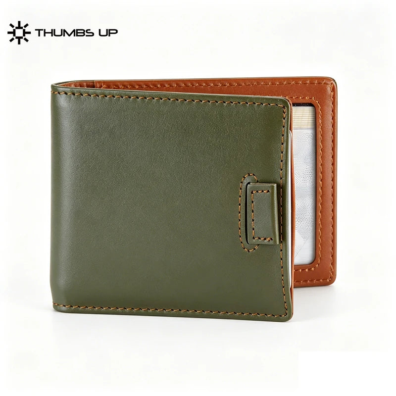 Blocking Slim Fold Closure Microfiber Leather Wallet Minimalist Men'S Travel Front Pocket