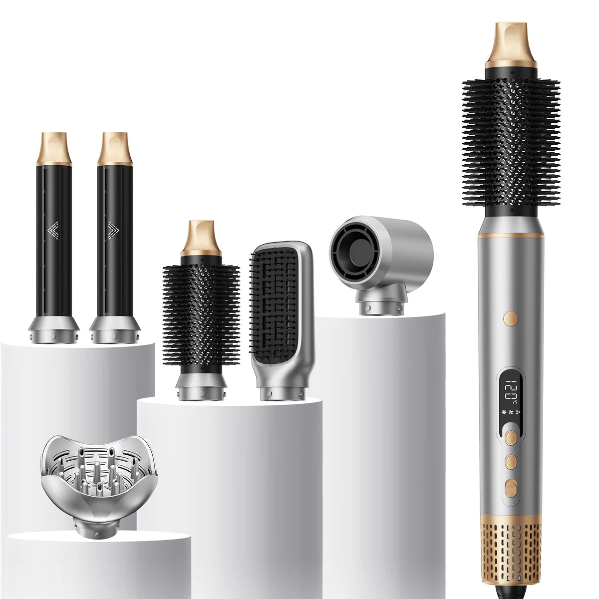 6 in 1 Air Styler Dual Voltage High Speed Blow Dryer Professional Ionic Hot Air Brush One