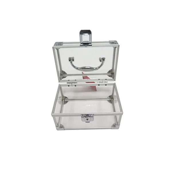 Fashionable Red Transparent Acrylic Cosmetic Organizer Waterproof Case with Open Closure