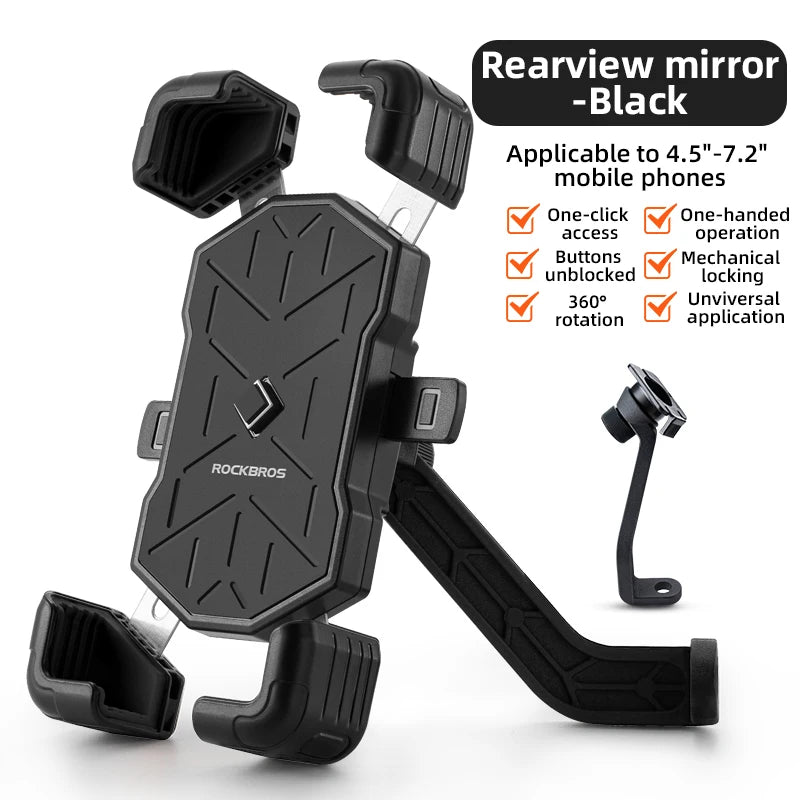 Bicycle Phone Holder Mount 360 Degree Adjustable Fit for 4.5-7.2 Inch Bike Handlebar Cell