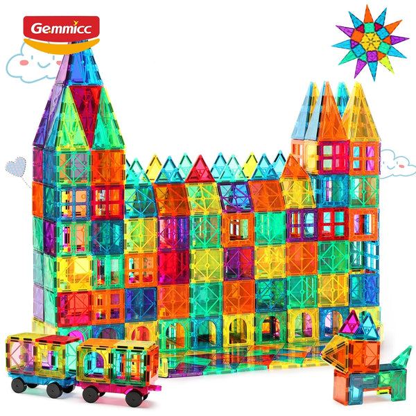 Magnetic Building Tiles for Kids, 3D Educational Set in 60, 100 or 120 Pieces