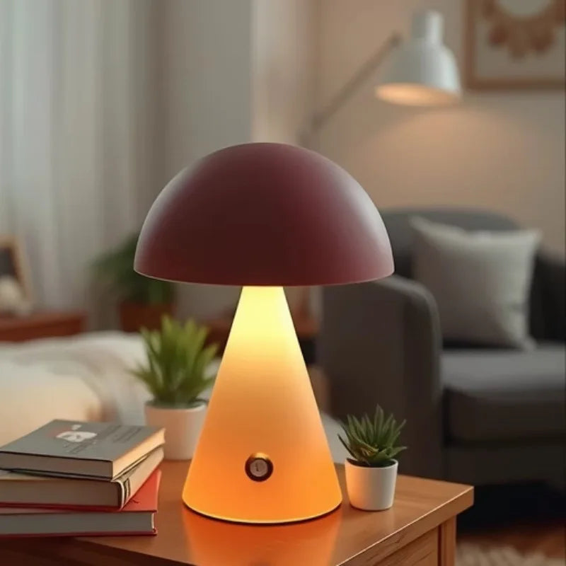 Creative Mushroom Lamp Bedside Desk Lamp Touch Control DIY Three-Color Light Ambient
