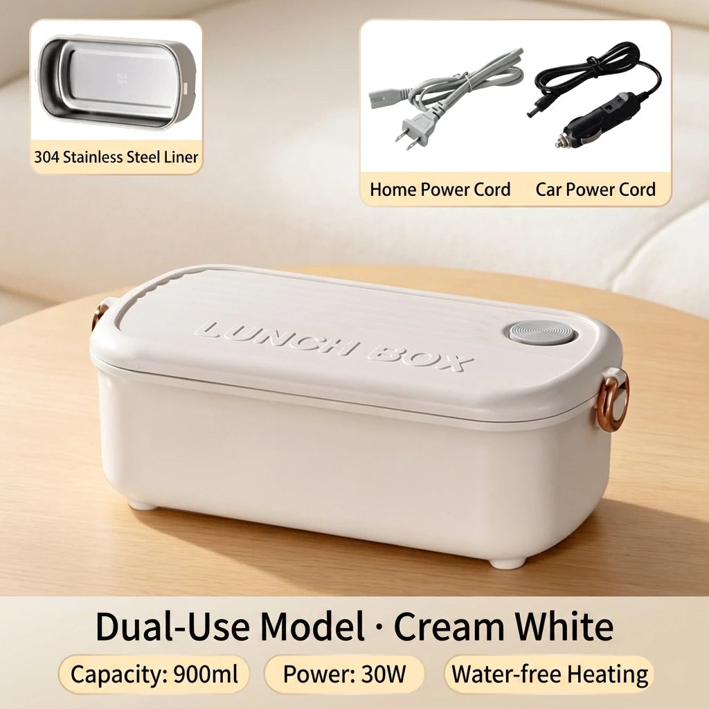 Great Bear 304 Stainless Steel Electric Heated Lunch Box 900ML Portable Home and Car Use