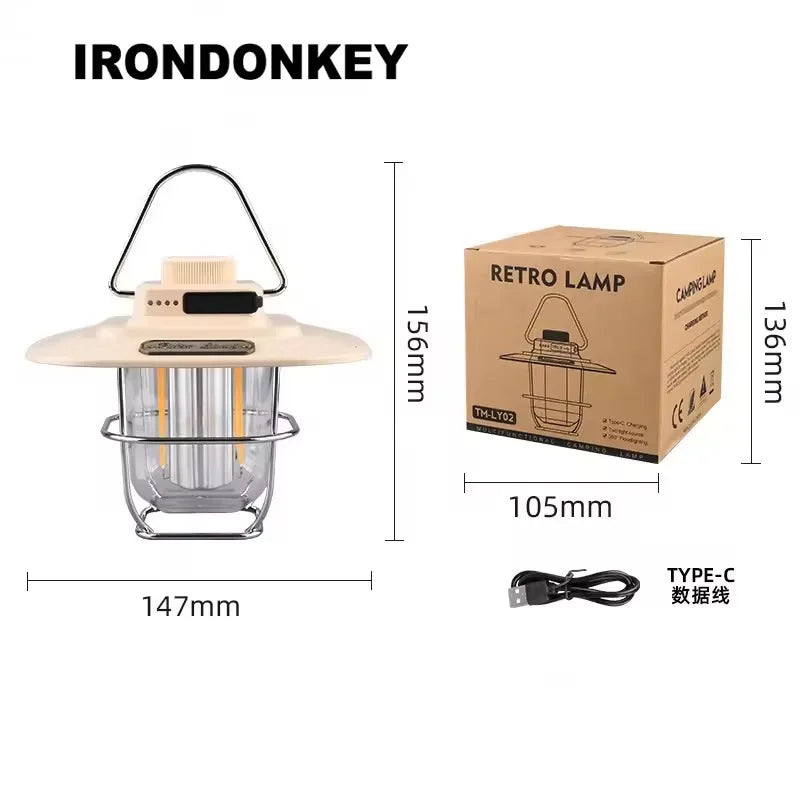 Portable Outdoor Rechargeable LED Portable Camp Lantern Tent Light Camping Light Handle
