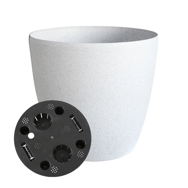 Kailai Pp Recycled Plastic Stone Effect Large Garden Plant Decorative Pots Self Watering