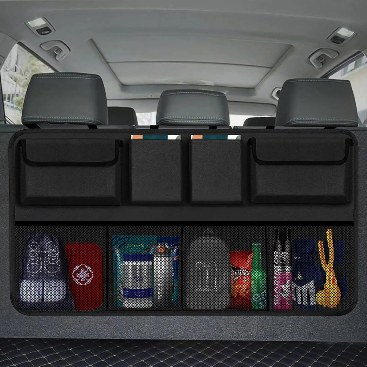 Backseat Hanging Organizer Car Organizer With 8 Large Storage Bag for SUV Trunk Space