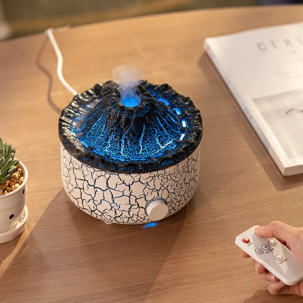 Lava Volcano Flame Humidifiers Aroma Diffuser 560ml 10W Jellyfish Mist Aromatherapy Mach