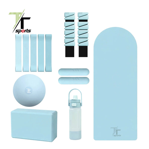 TTSports Portable Silicone Pilates Set Accessories Gym Stretch Band Fabric Resistance