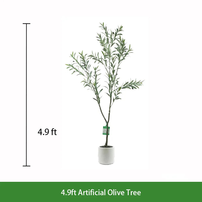 Lifelike Real Touch Artificial Potted Olive Tree Decorative Faux Plant for Indoor Outdoor