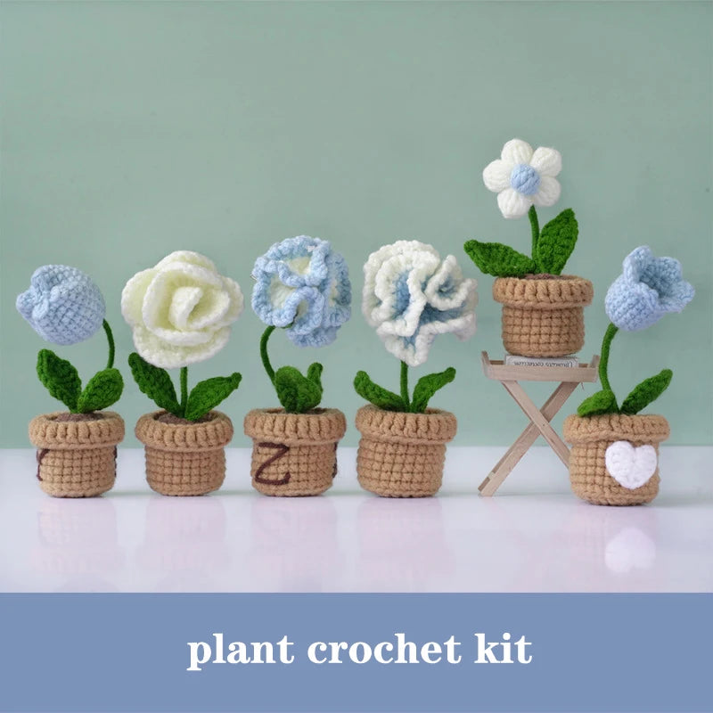 Sale Handmade DIY Crafts Beginners Full Needlework Decorative Plant Flower Crochet Kit