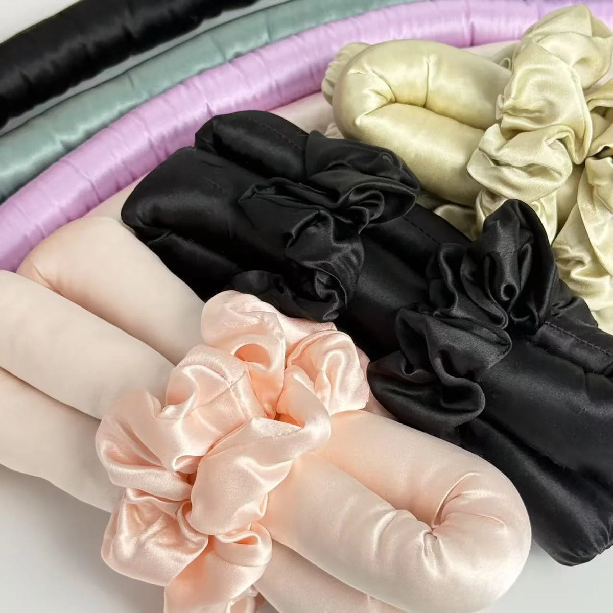 No Heat Silk Roller Curling Rod Headband for Women Travel