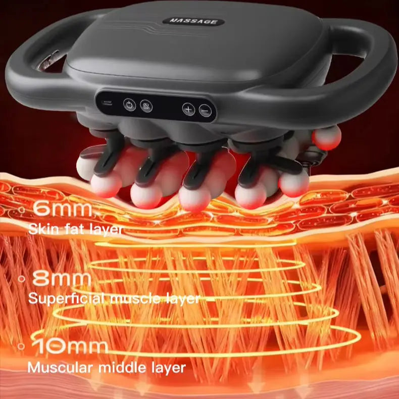 Smart Big Massage Gun 30 Speed Levels 1800mAh Battery Free Hand Full-Body Massager Gun
