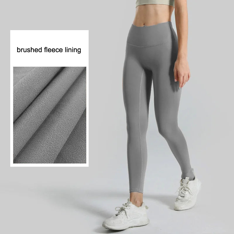 Custom Solid Elastic Waist USA Winter Autumn Straight Leg Scrunch High Waist Compression