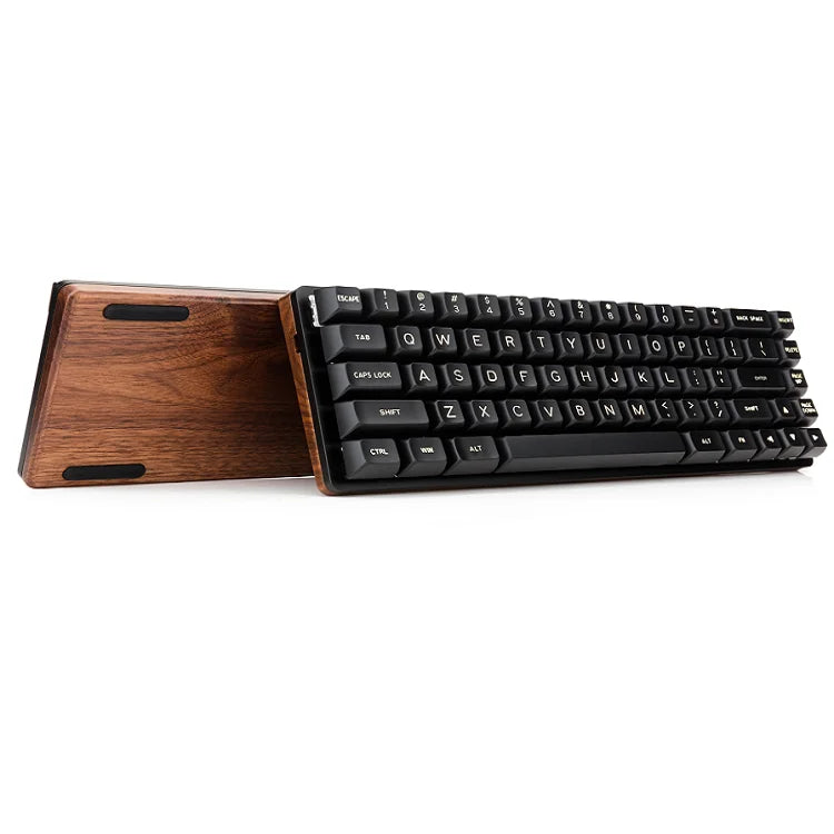 Walnut Ergonomic Wireless Mechanical Keyboard, 67 Keys, RGB, Brown Switches