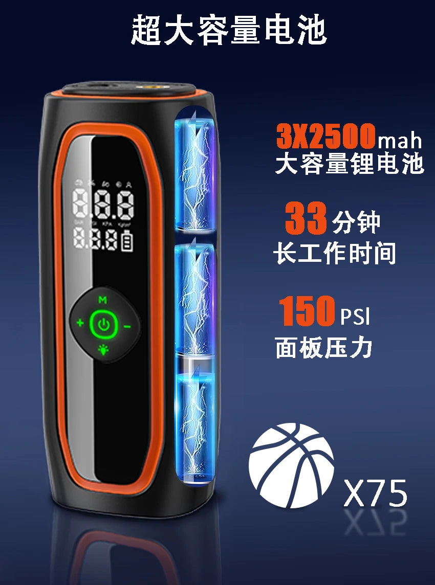 Portable High Pressure Car Tire Inflator, Automatic Electric Air Pump High Power Fast