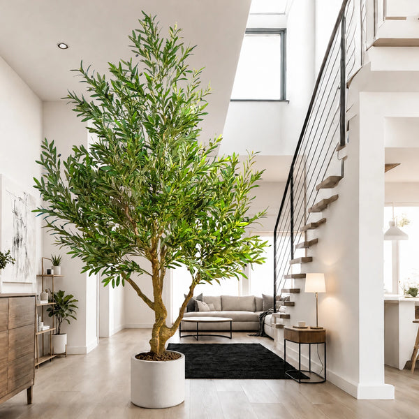 Large Artificial Plants Silk Olive Tree 1.2m Potted Faux Greenery Lifelike Mediterranean