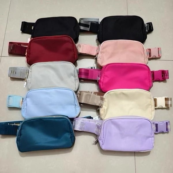 Women'S 1L Nylon Sling Bag Adjustable Waist Fanny Pack Hip Bag Yoga Sports Crossbody Bag