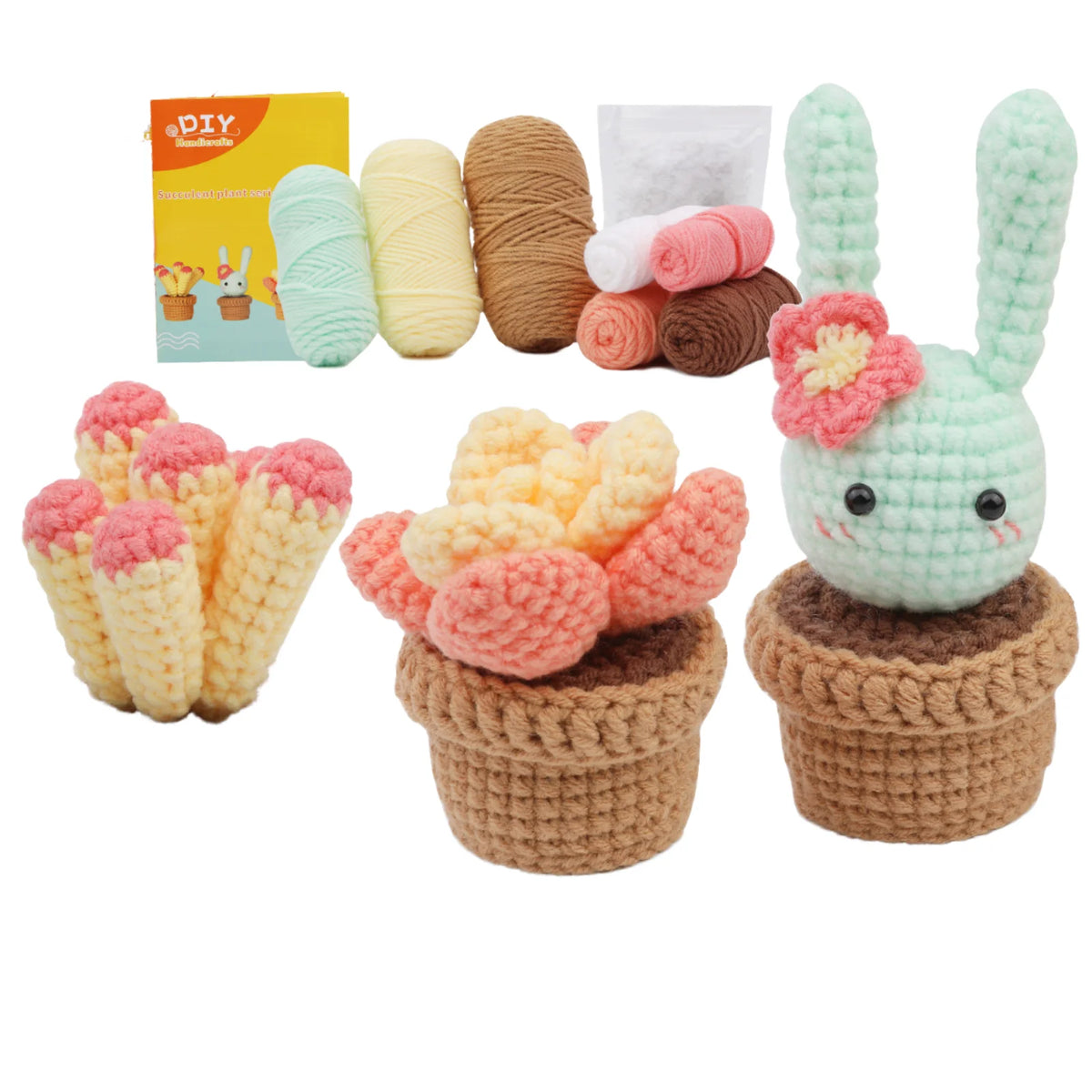 New Exquisite Hand-Woven Full Crochet Starter Kit for Beginners Artificial Style Home