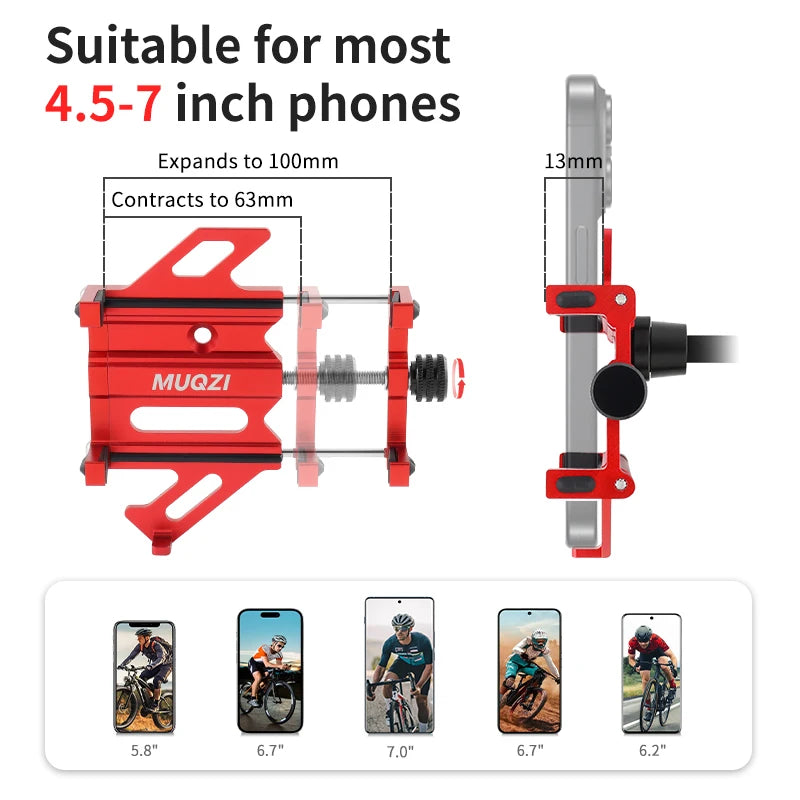 Bike Phone Holder Universal Motorcycle Electric Bicycle Handlebar Phone Stand 4.5-7 Inch