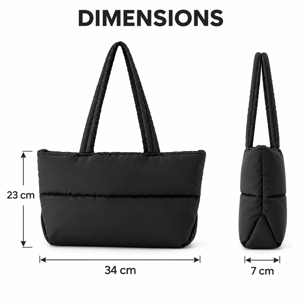 Puff Cloud Nylon Zipper Bag Korean Fall New Tote Large-Capacity High-End Fashionable