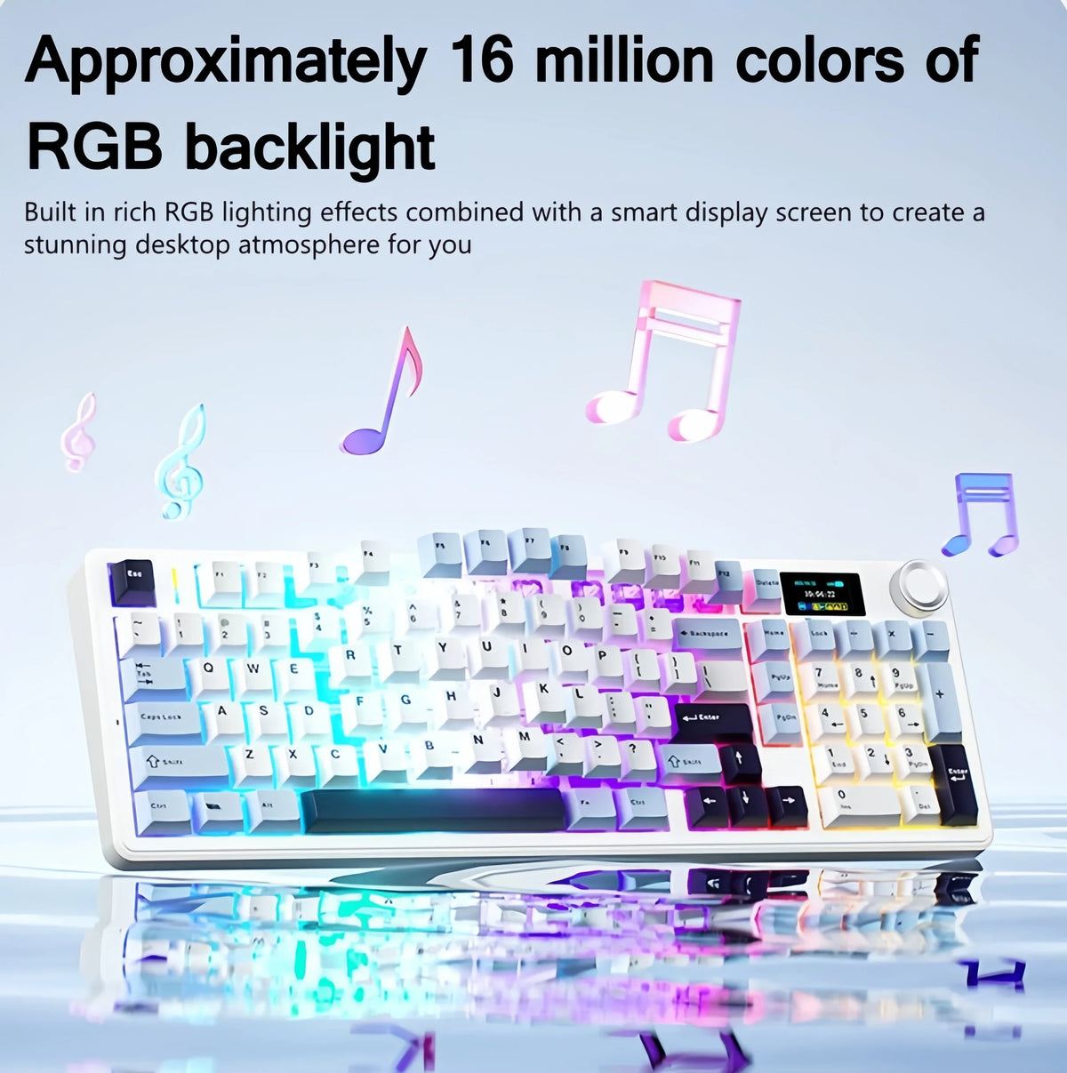 F99Max Wireless Mechanical Keyboard 3-Mode BT 2.4G 101 Keys Hot-Swap PBT Keycaps RGB