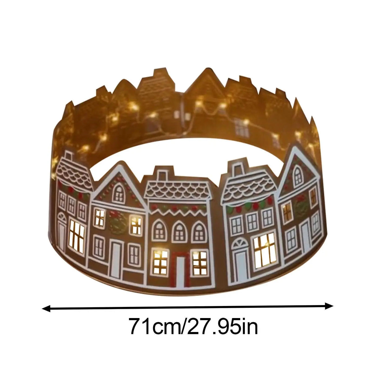 New LED PVC Gingerbread House Christmas Tree Collar Decoration European & American Style