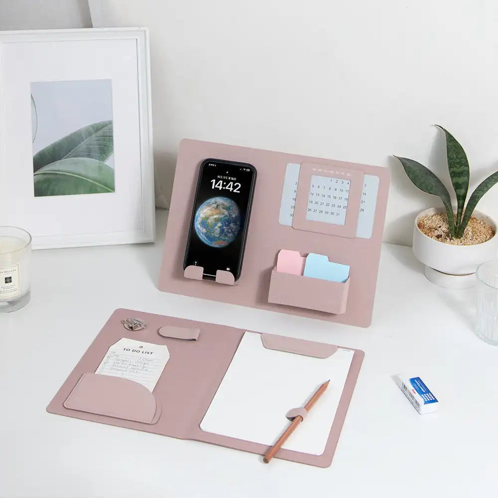 Magnetic Adjustable Height PU Leather Desk Mat Organizer Detachable Foldable Float Board