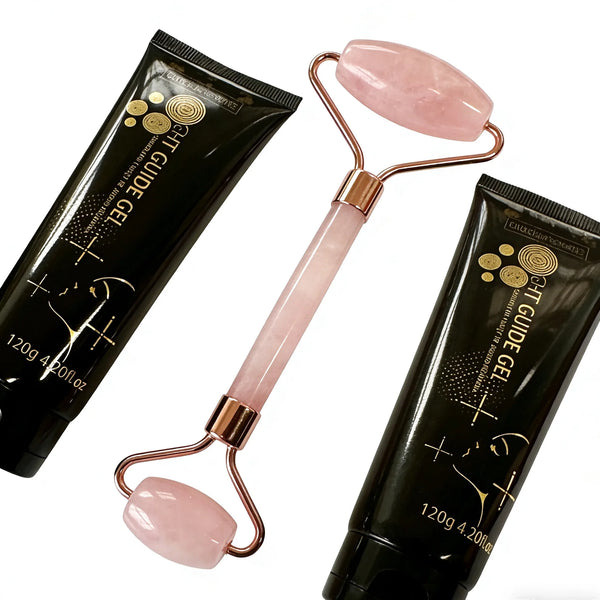 Rose Quartz Facial Jade Massage Roller Gua Sha Anti-Aging Acne Treatment Facial Roller