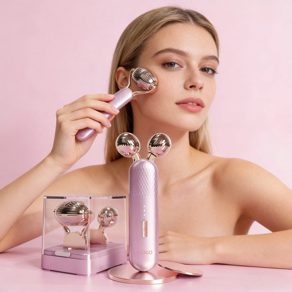 Two-Headed Stainless Steel Ice Roller for Face and Body, Cooling Massage