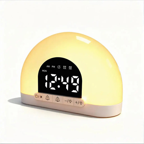 Digital Desk Table Sunrise Alarm Clock Wake Up Light Smart Electronic LED Simulated