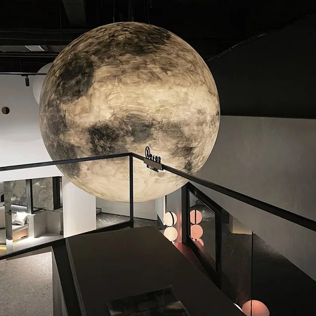 G-Lights Bespoke Creative Globe Moon Hanging Pendant Lamp LED 3D Printing Moon Chandelier