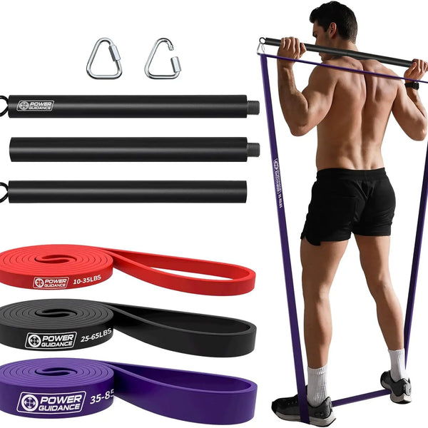 Portable Full-Body Workout Exercise Equipment Pilates Bar Kit with Latex Resistance Bands