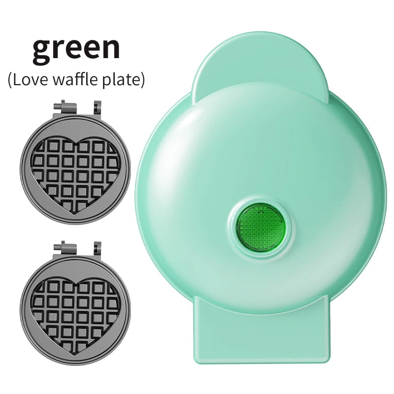 Electric Mini Waffle Maker Sandwich Maker Ceramic Coating Non-Stick Plates PBT+Aluminum