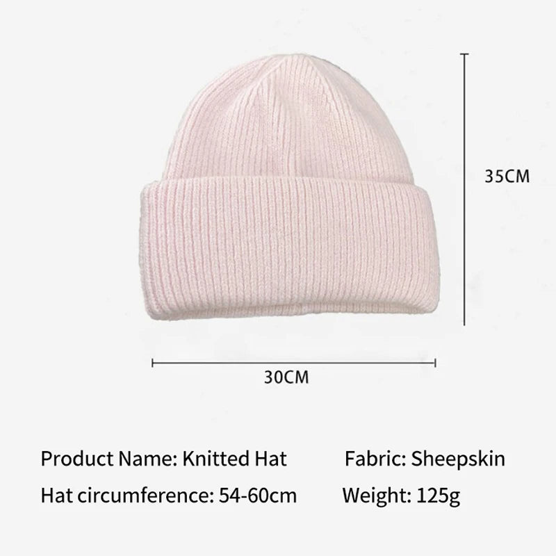 Knit Beanie Hat Real Angora Rabbit Fur Slouchy Skull Cap Winter Warm Stocking Hats