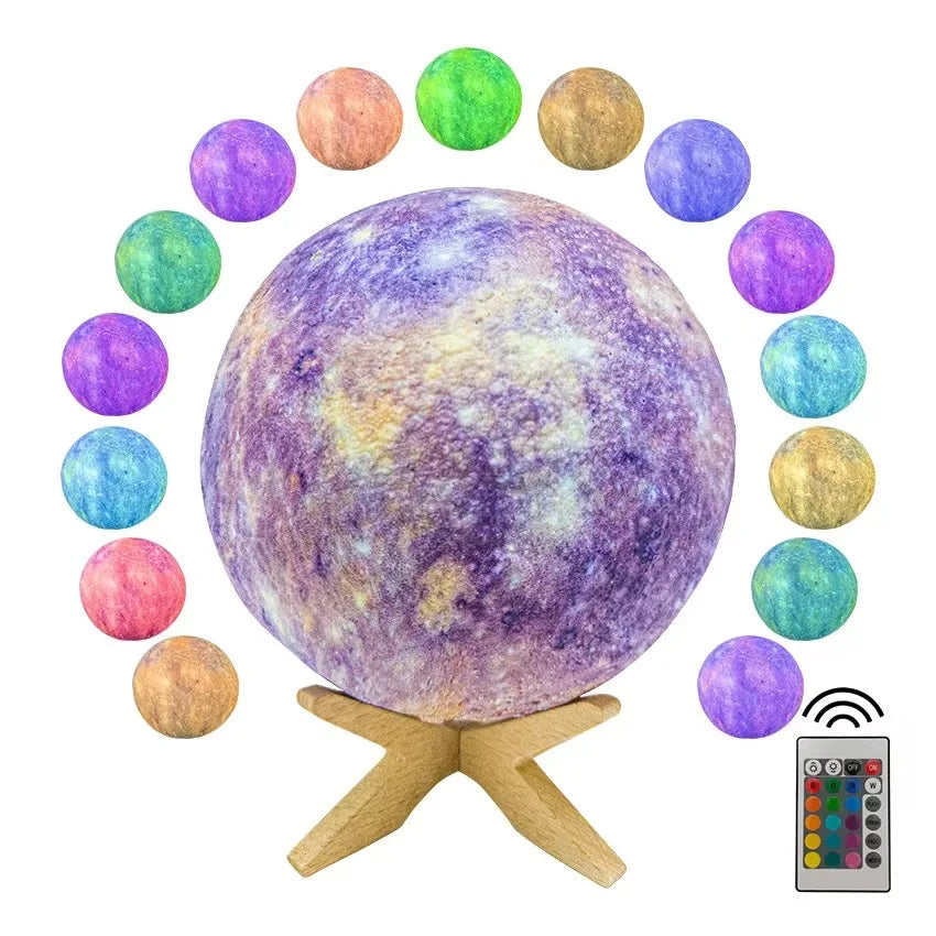New Creative Modern Dovetail Bracket Moon Lamp Children'S Gift Table Lamp Acrylic LED 3D