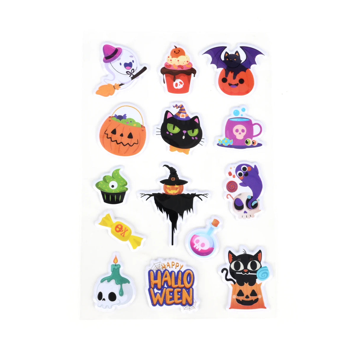 12 Pieces Per Pack Chinese Style Sticker Halloween UV Printed PVC Cartoon Home Decoration (Pack of 2)