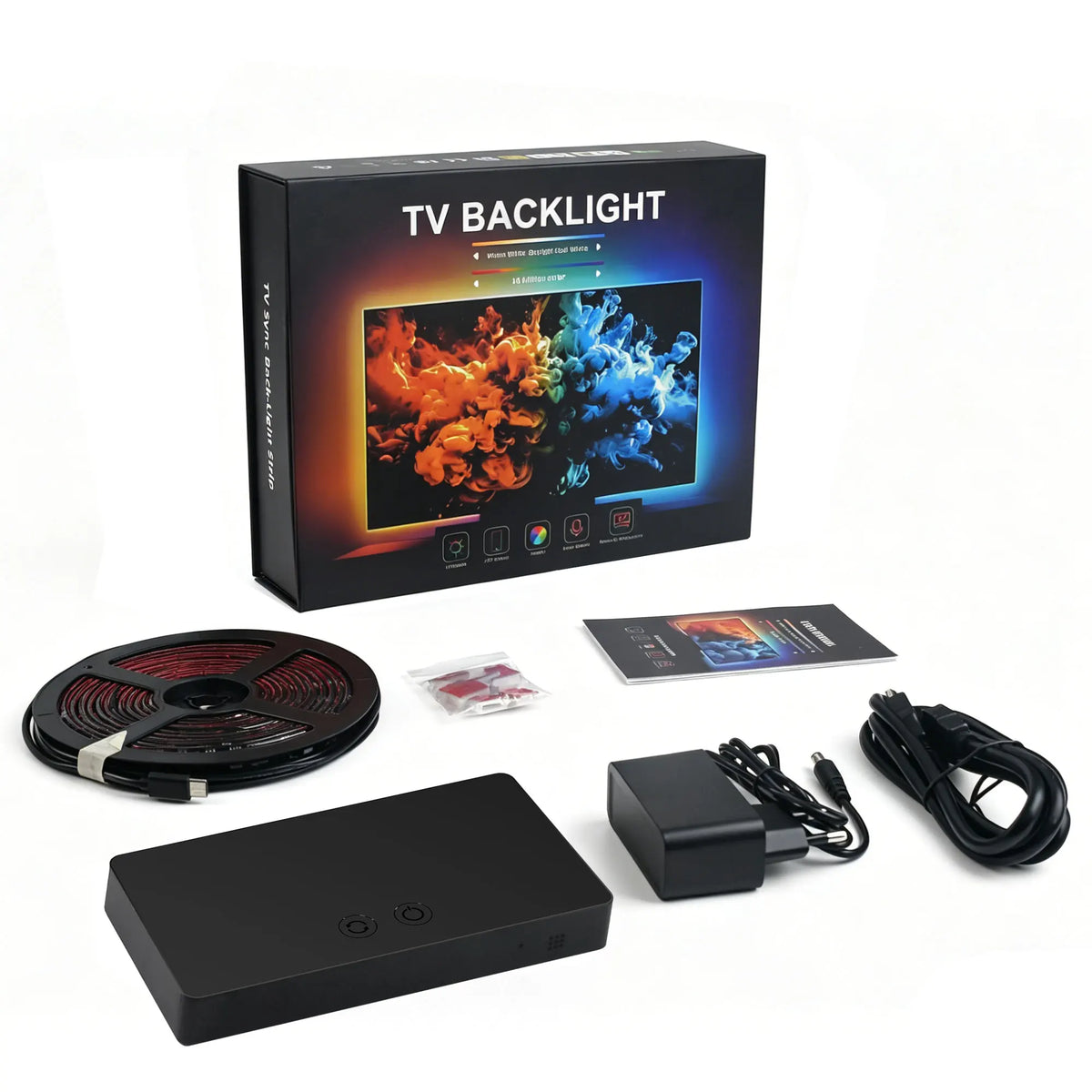 Dual 2.0 WiFi TV Sync Box Backlight Kit 5050 RGB LED Strip Light Music Scene Sync