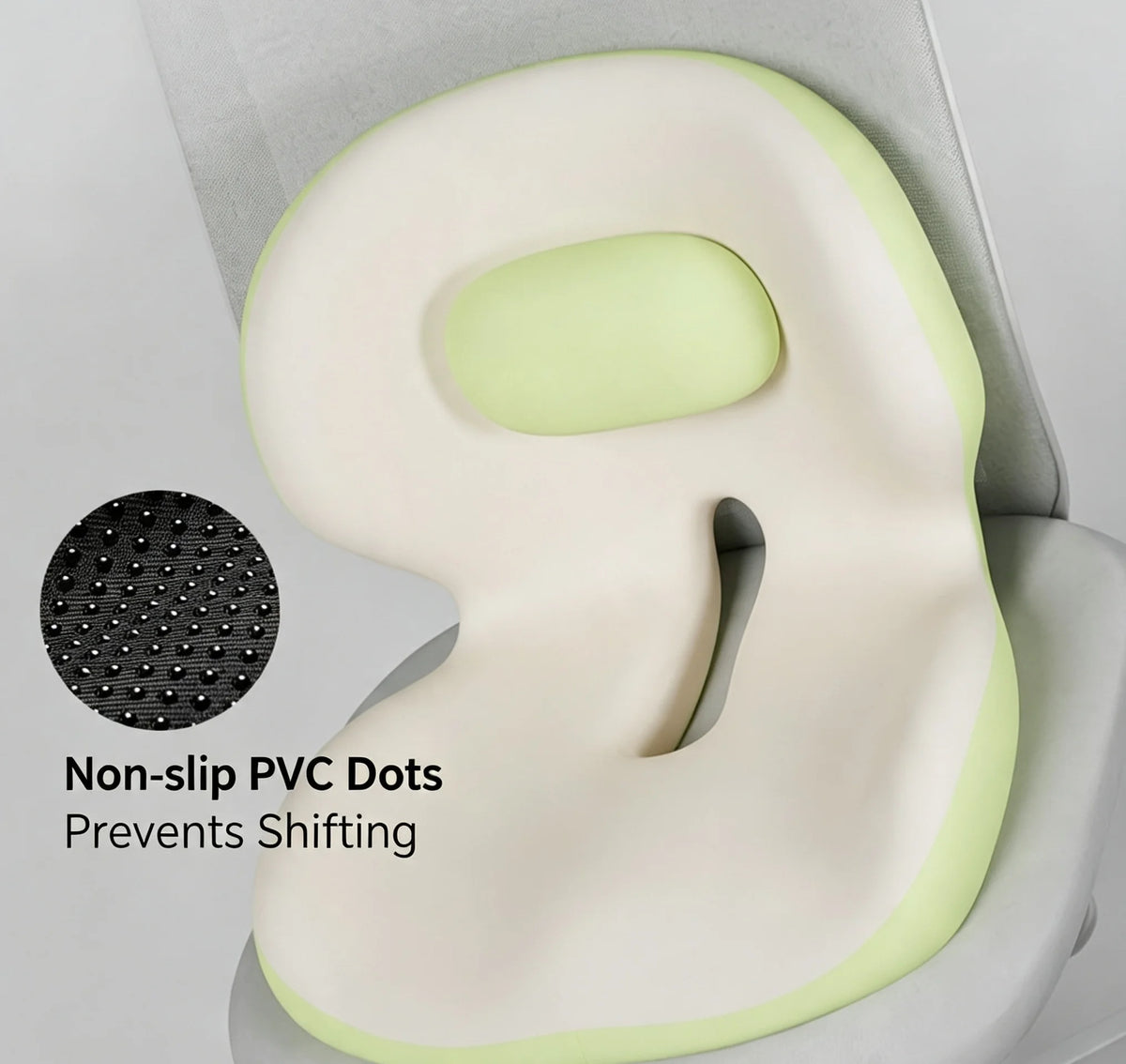 Ergonomic Integrated Memory Foam Seat Cushion with Lumbar Back Support, Slow Rebound